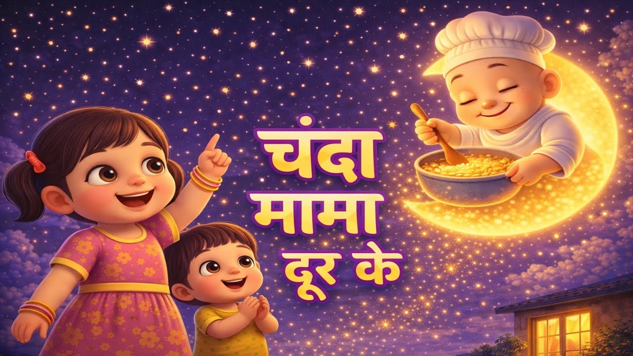 चंदा मामा दूर के 🌙 | Hindi Nursery Rhyme for Kids | Rhymes Circle