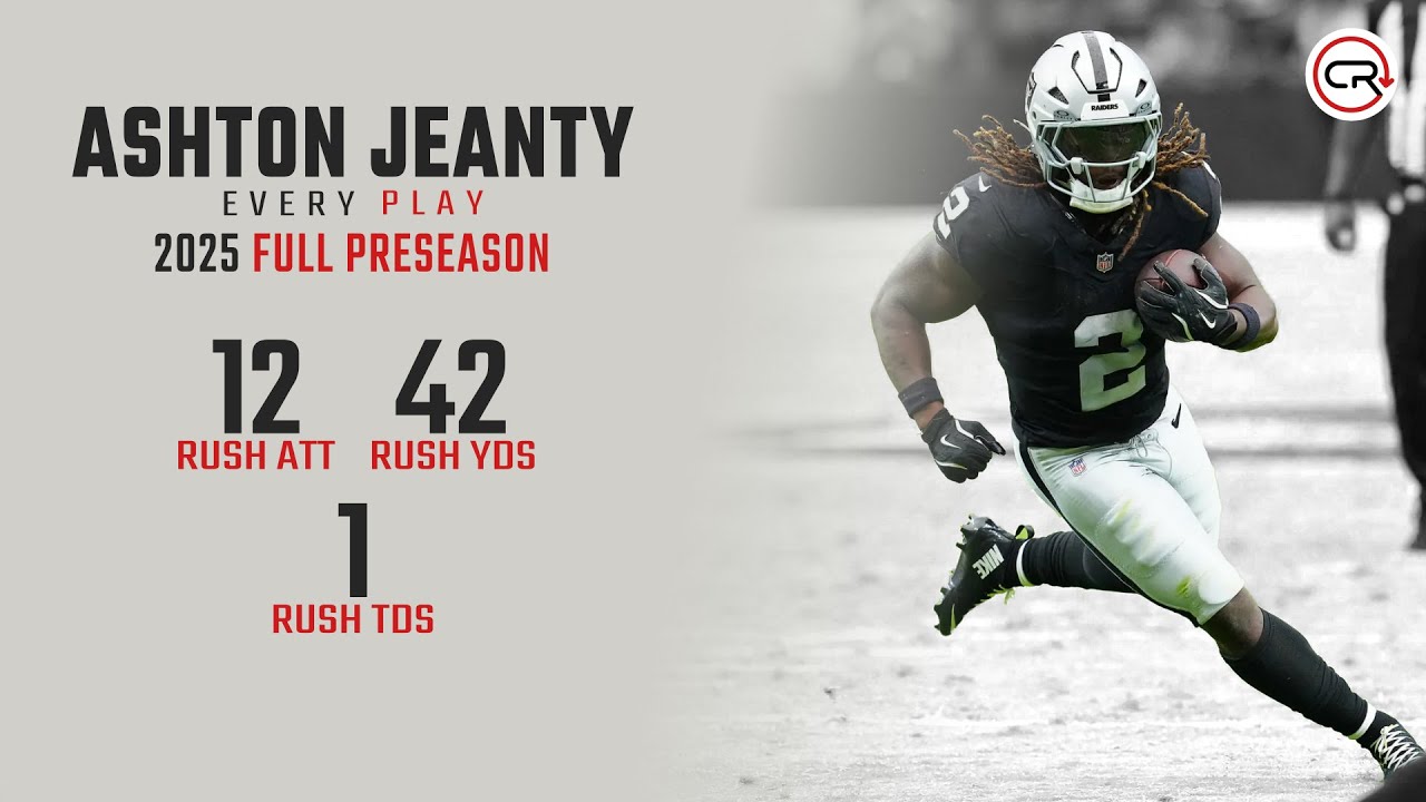 Ashton Jeanty 2025 Preseason Highlights | Every Run, Target, and Catch