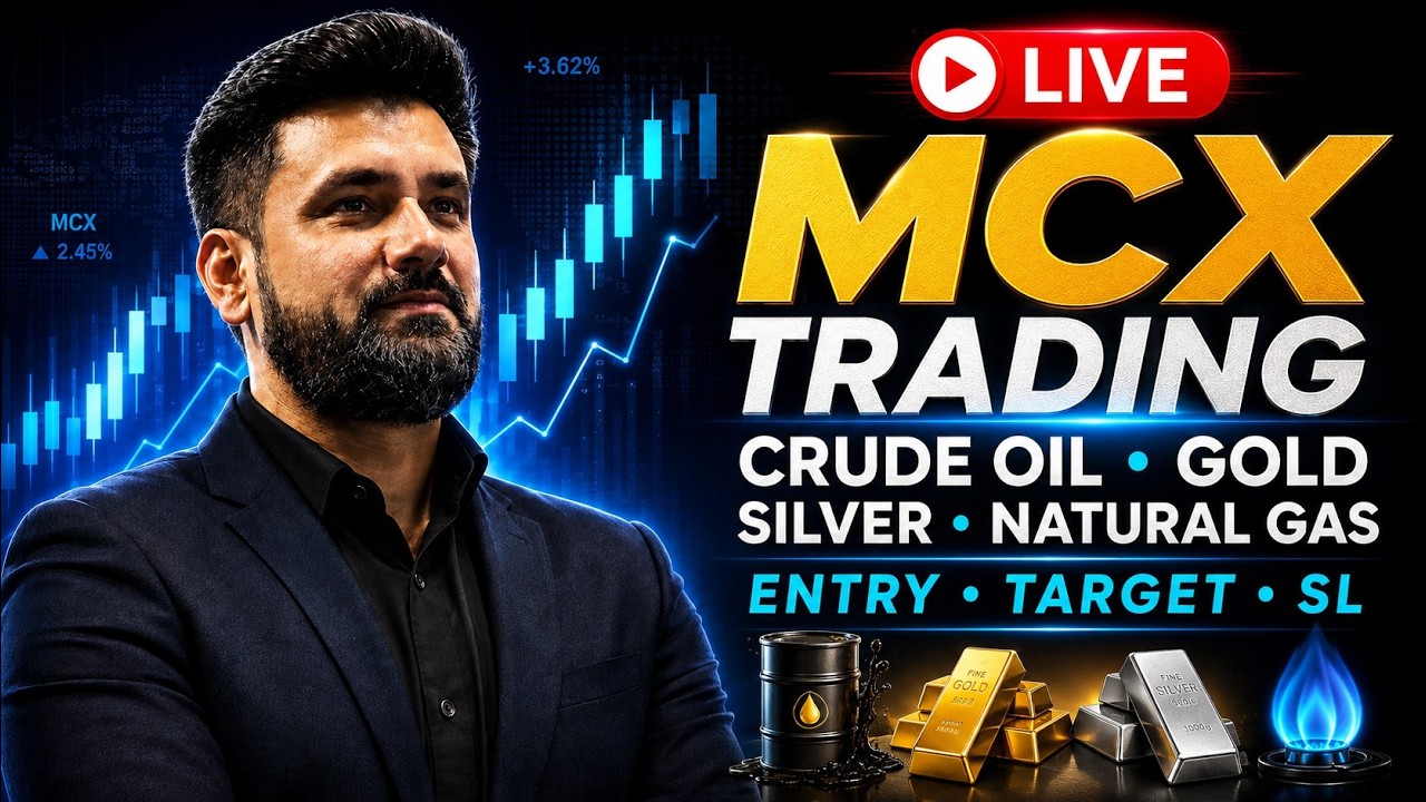 🔴 MCX LIVE Trading Today | Crude Oil + Gold + Silver + Natural Gas | Entry, Target & SL #tranding