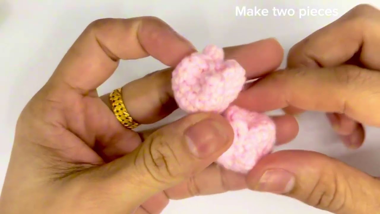 Crochet tulip hair clip 🌷(Eng sub) easy pattern 