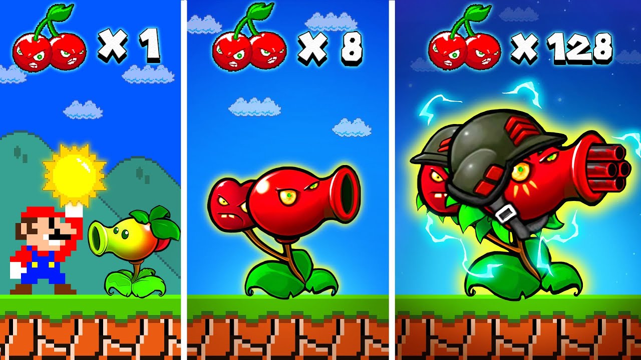 Super Mario Bros. But Mario Upgrades Peashooter Into the Ultimate Strongest Form | PVZ Animation