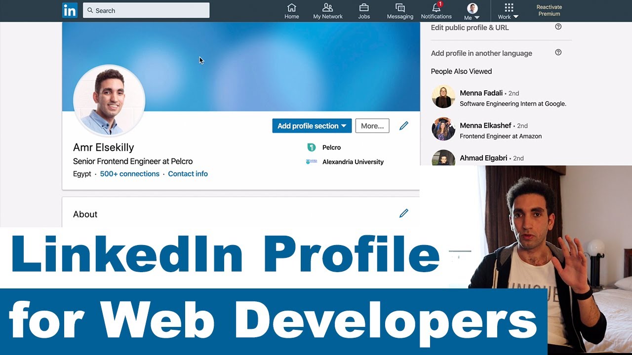 نصائح لعمل ملف شخصي قوي على لينكدإن | LinkedIn profile tips for web developers