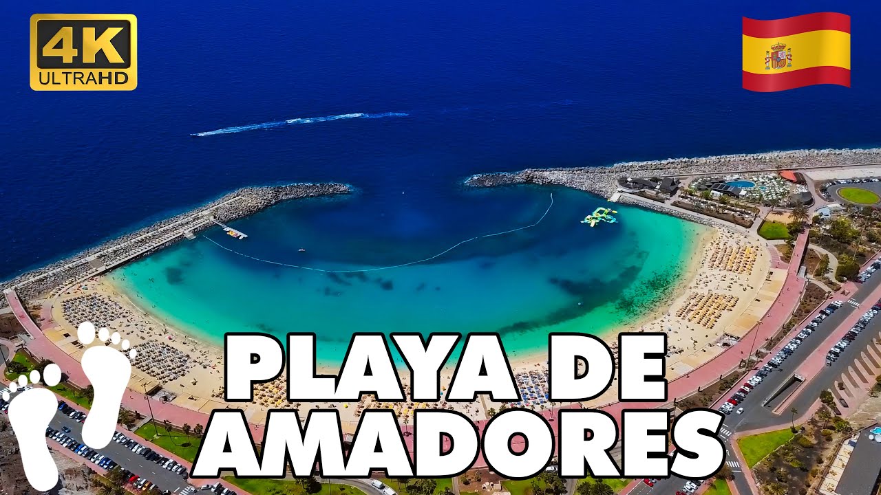 PLAYA DE AMADORES Gran Canaria Spain 🇪🇸 | Beach‍ Walking Tour 🏖️🚶‍ [4K UHD]