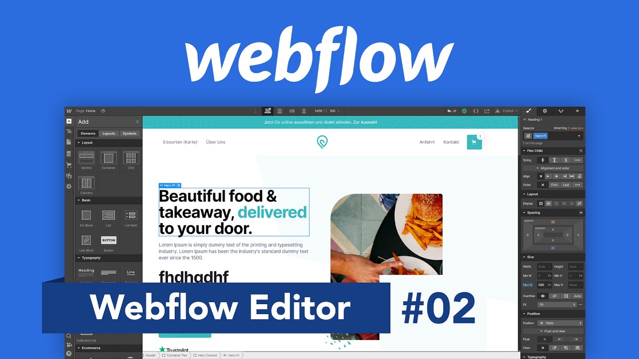Webflow Editor: Webseite erstellen (Tutorial) Designen ohne Code