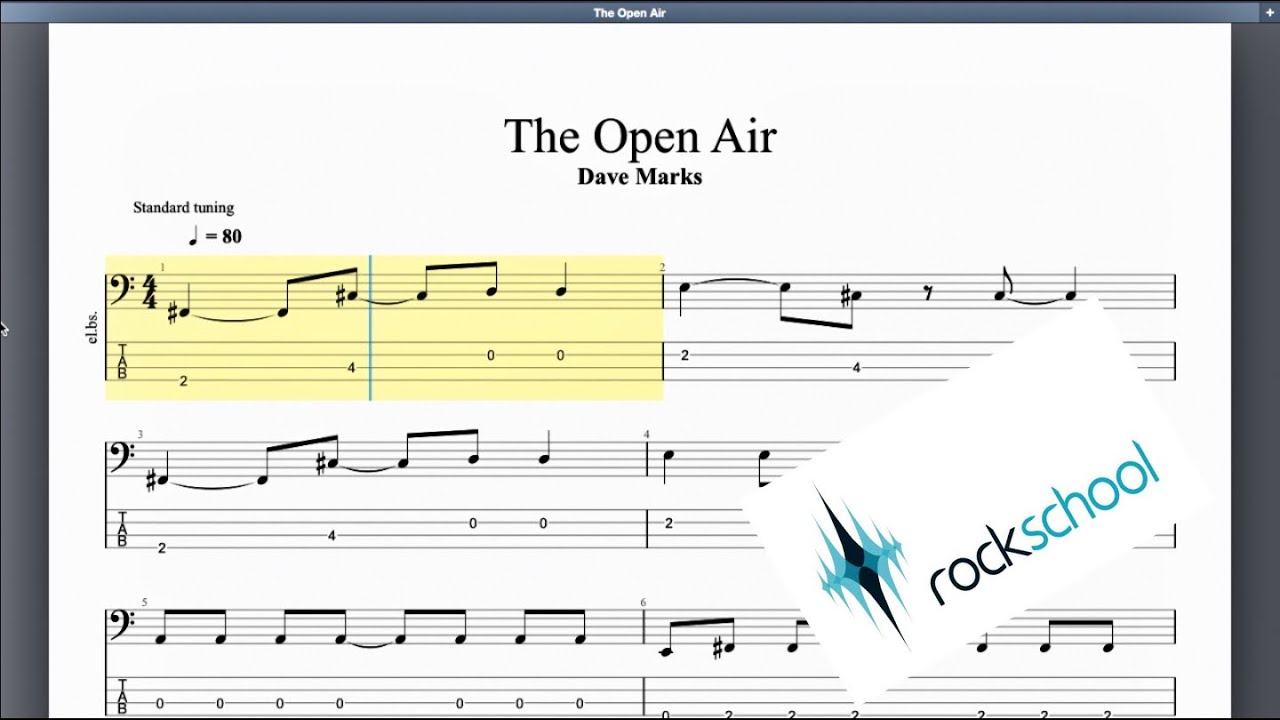 The Open Air Rockschool Grade 1 Bass
