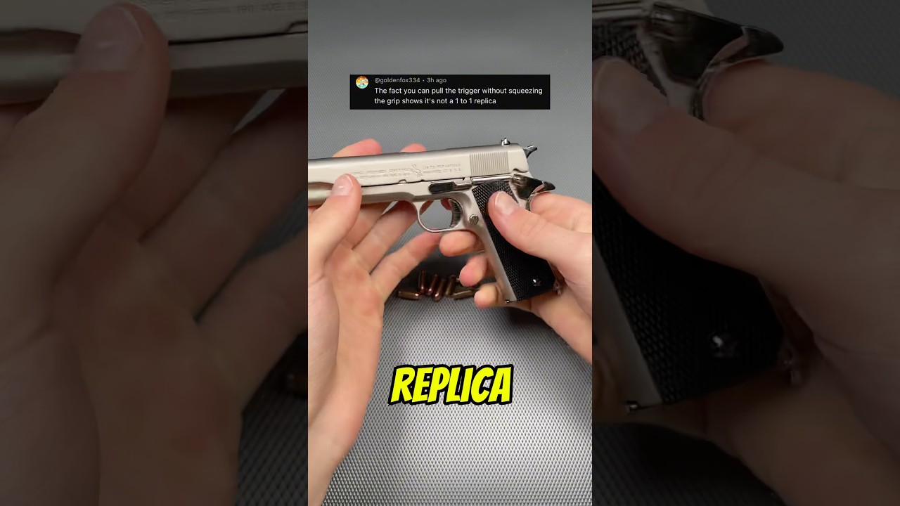 Testing the grip safety on our 1911 with a bullet in the chamber!