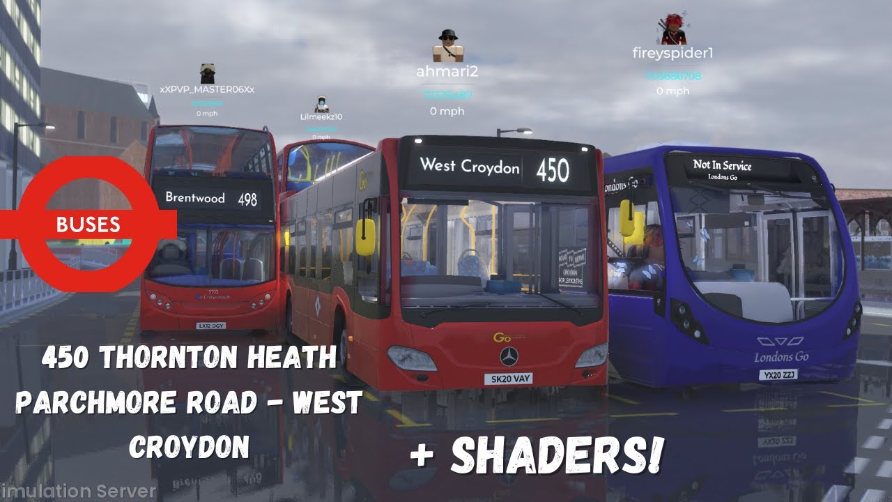 Roblox Croydon + Shaders | Route 450 - Thornton Heath PR - West Croydon | Go Away London Citaro