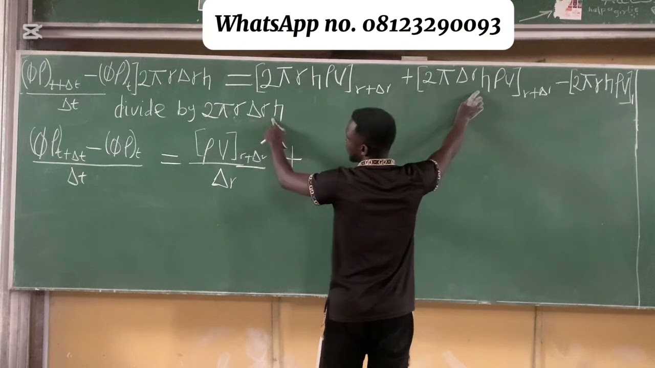 Derivation of the continuity equation for radial Flow( Reservoir Simulation and Modeling)