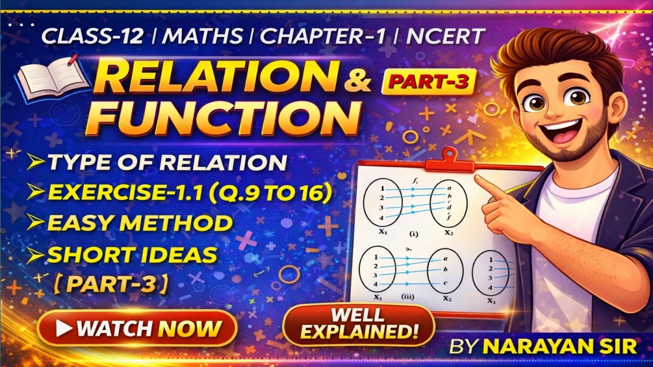 CLASS 12 MATH NCERT RELATION AND FUNCTION (EX-1.1 Q .9 TO Q. 16)