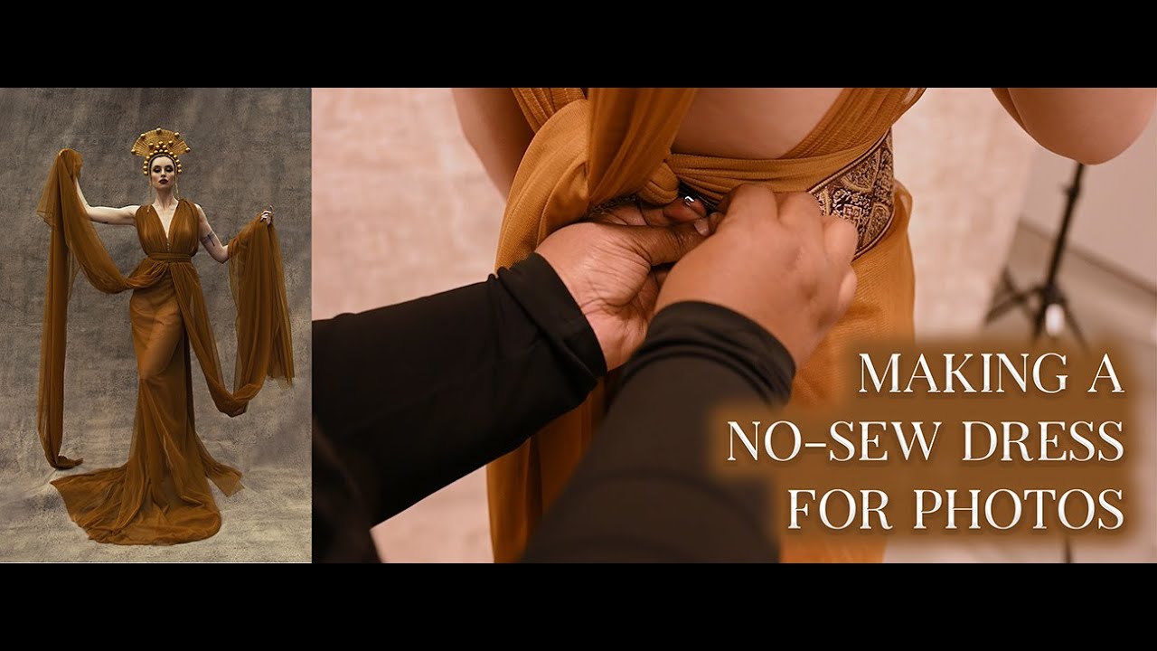 How To Make a No Sew Dress For Photography | Dress Draping