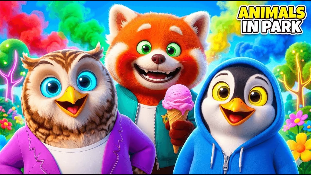 Animals in Park Fun | Animal Sounds Song Kids TV | Zoo Safari Jungle Farm Wild Animal Sounds Song
