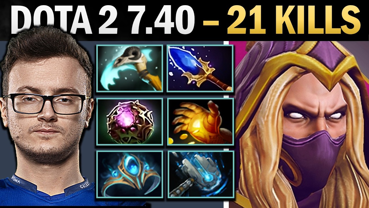 Invoker Mid with 21 Kills and Headband - Pro Dota Gameplay