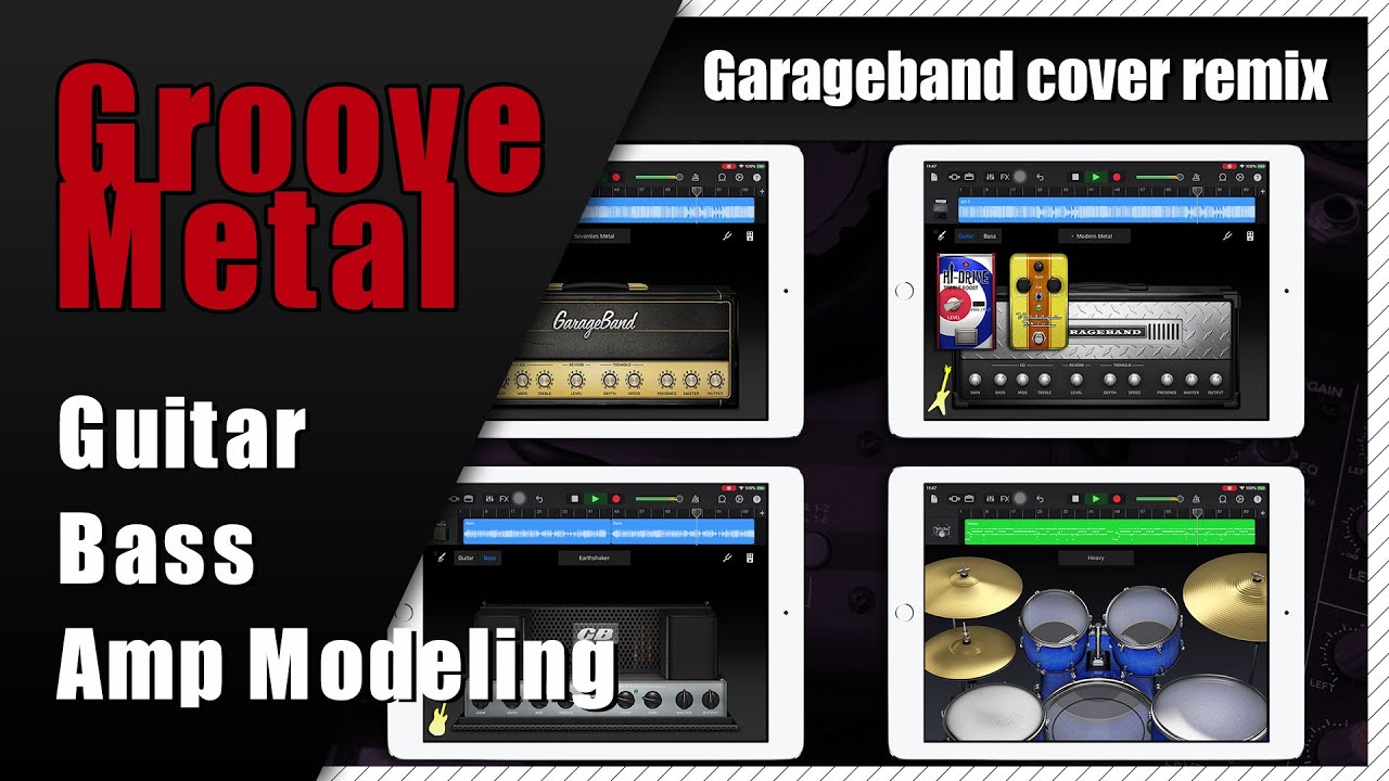 Groove Metal Music in Garageband Guitar Bass Amp Modeling | Pantera - Walk Song | iPad/iPhone iOS