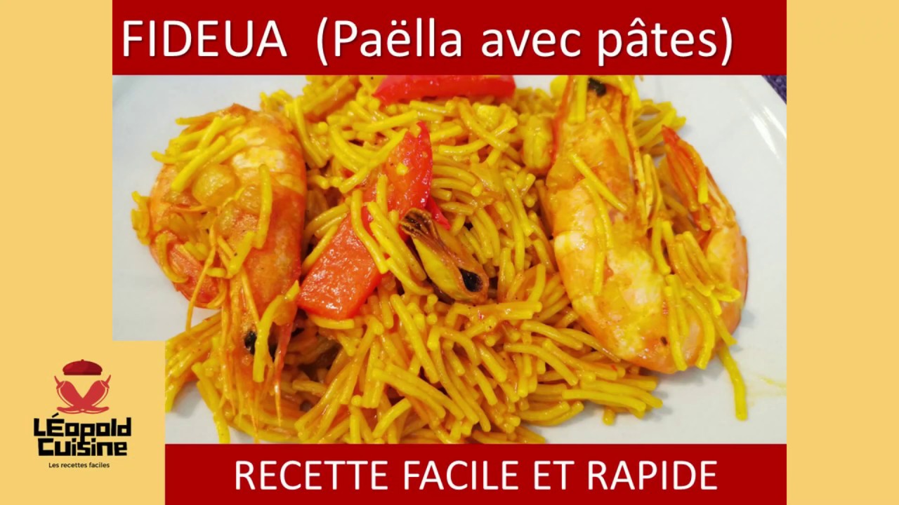 FIDEUA, Paella avec des pâtes. Recette facile et rapide. Sans utiliser de poêle à Paëlla.