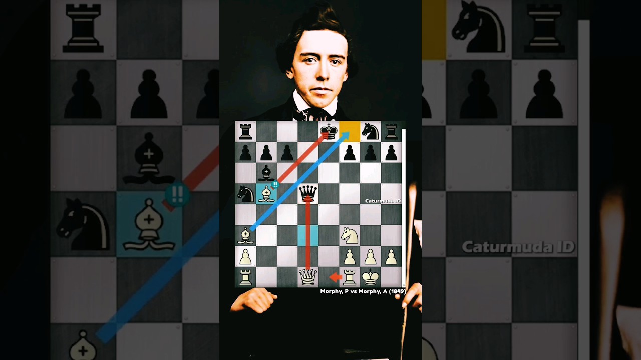 Evans Gambit by Paul Morphy, Checkmate in 20 Moves 😏 #chess #chessvideo #paulmorphy