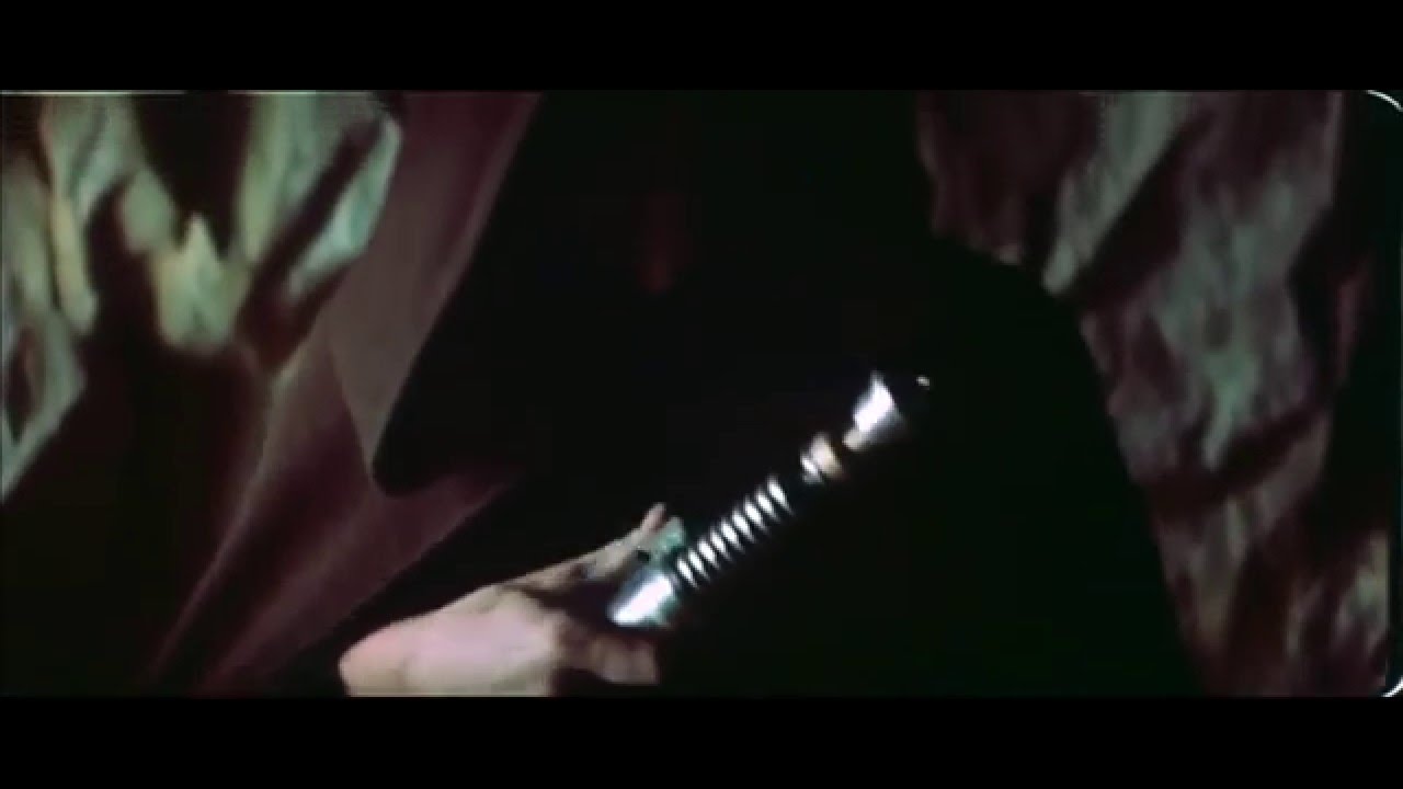 Luke Skywalker makes his new lightsaber (1080p, original, deleted scene clip)
