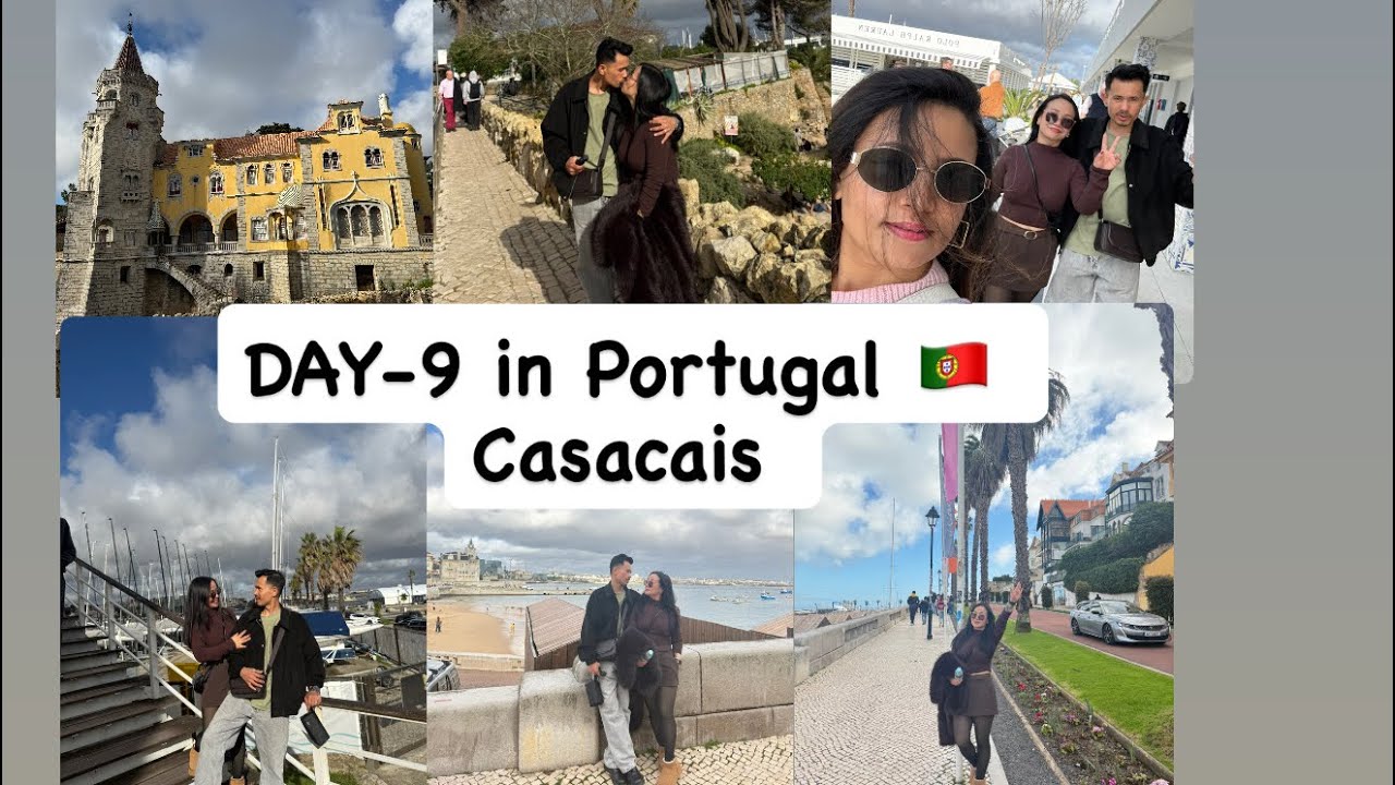 DAY-9 IN PORTUGAL AT CASACAIS BEAUTIFUL CITY❤️🇬🇧🇵🇹#shortvideo #travel #couple #love #nepal 