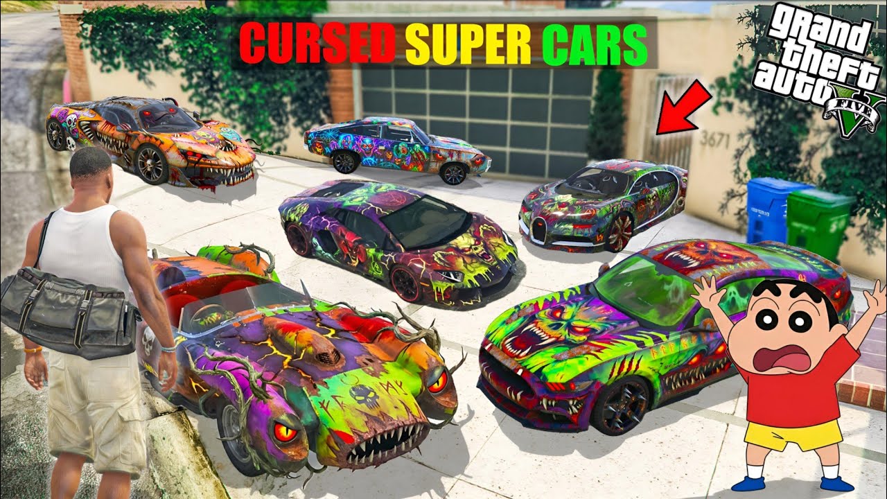 GTA 5 : Franklin & Shinchan Collecting RARE CURSED SUPERCARS In GTA 5! (GTA 5 Mods)
