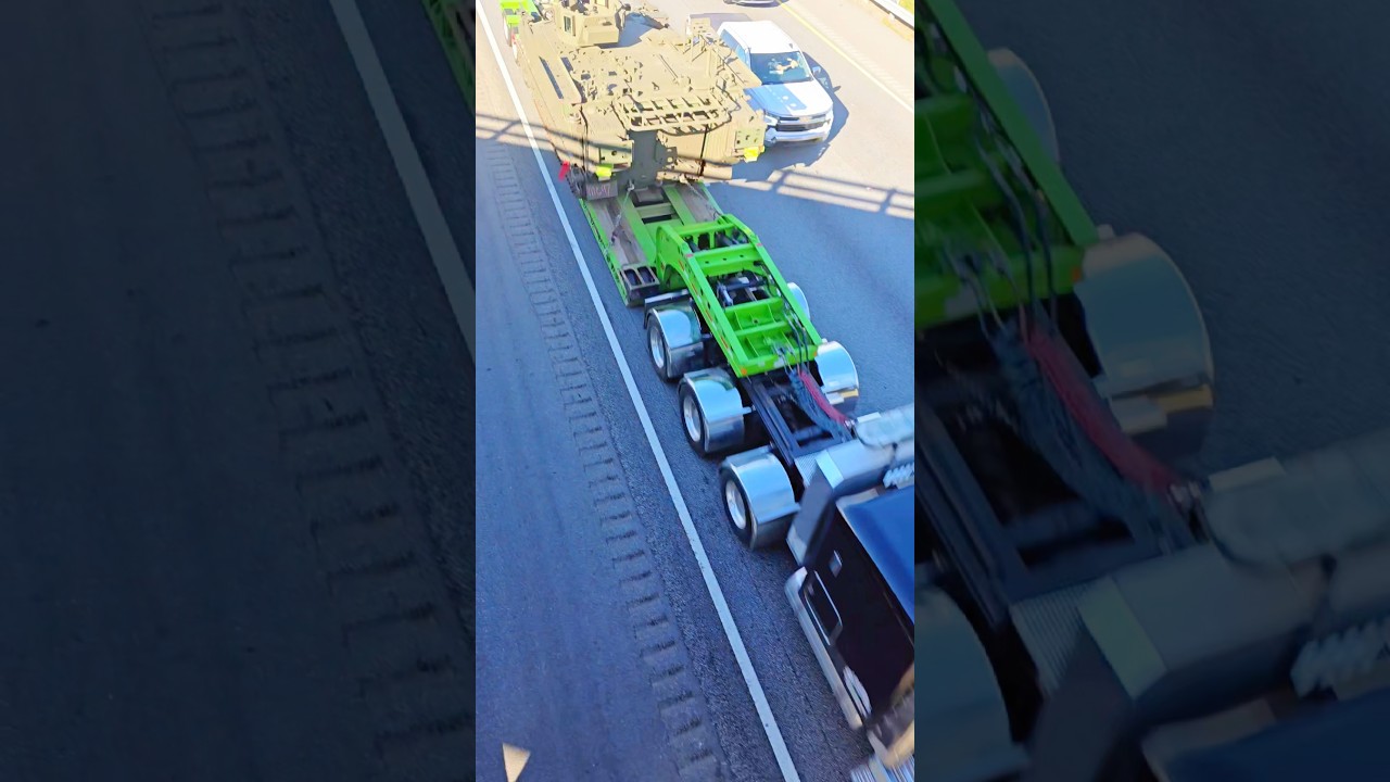 Army Tank vs AJC Heavy Haul on I-75S Atlanta #trucking