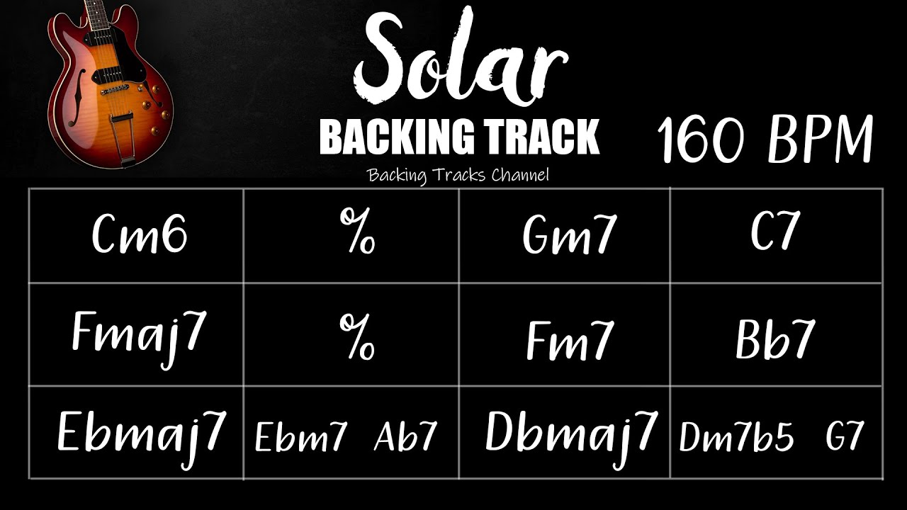 Solar (Miles Davis) - Jazz Swing Backing Track - 160 BPM