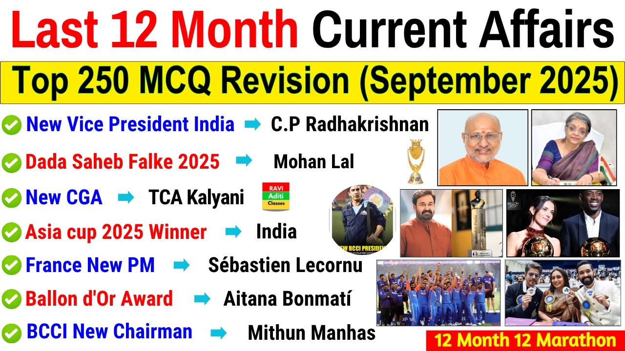 Last 12 Months Current Affairs 2026 | Jan 2025 to Dec 2025 | Imp Current Affairs 2026 ssc ntpc