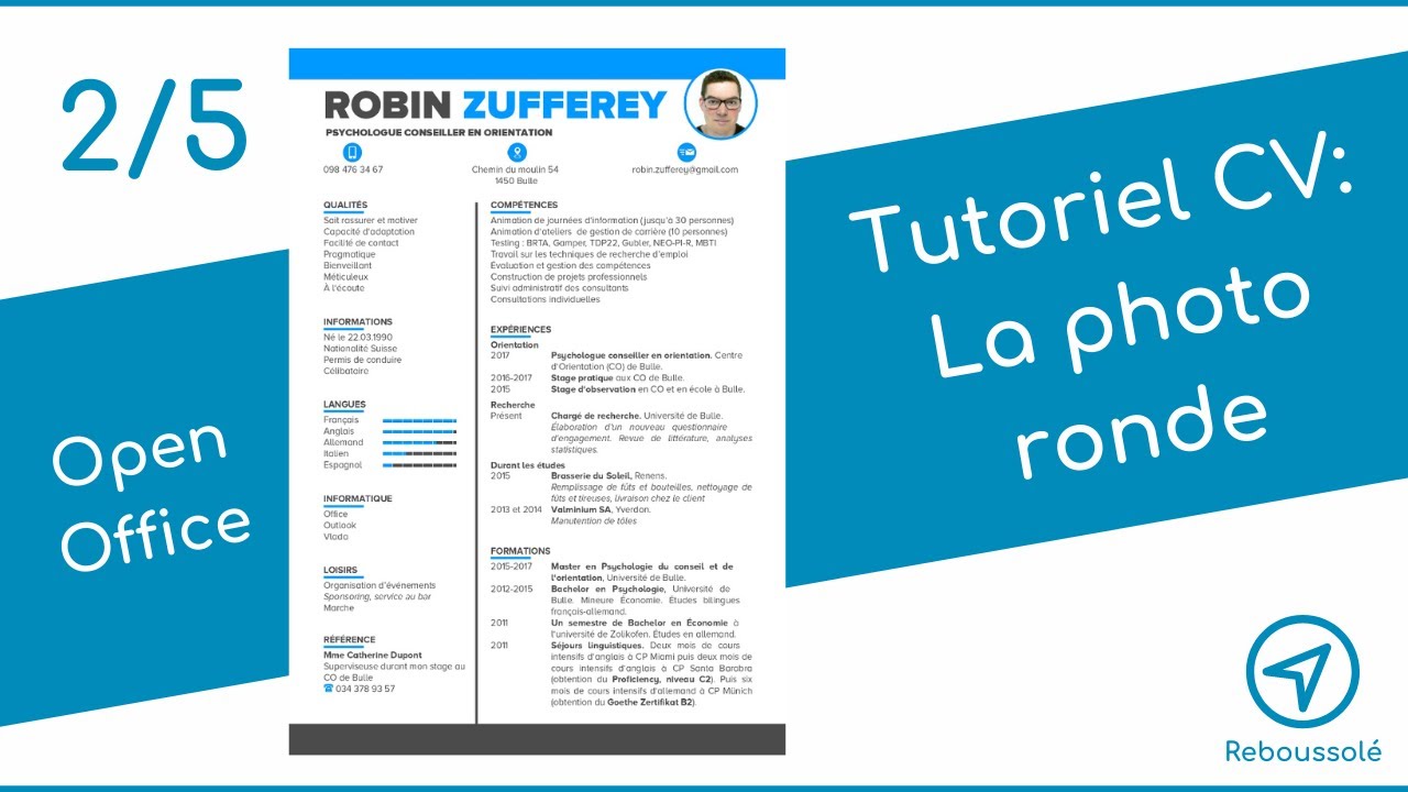 (2/5) Tuto CV Open Office: Afficher une photo ronde
