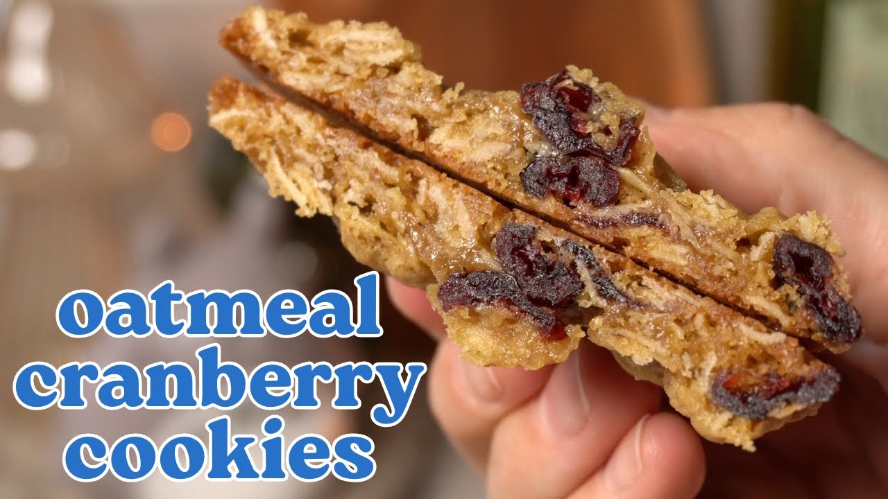 Chewy brown butter oatmeal cranberry cookies