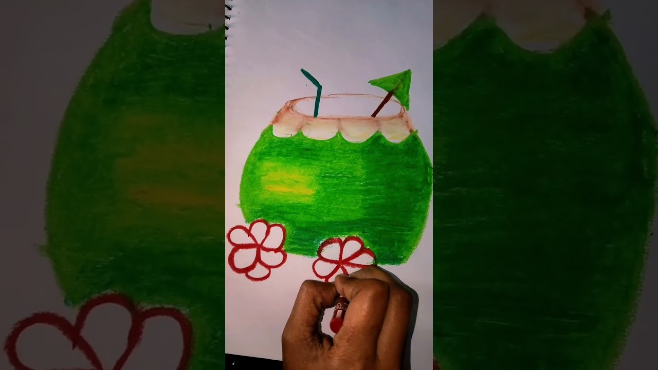 Coconut water with pencil colour @art @AnandArtandCraftStudio @ViralVideoC2 @Tonniartandcraft 