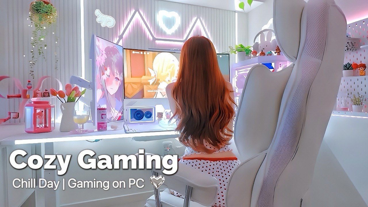 ☁️ Уютный игровой влог ₊˚⊹ᰔ Расслабленный день за игрой в Genshin на ПК и докучание питомцам