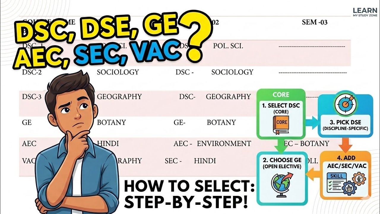 DSC, DSE, GE, AEC, SEC, VAC Kya Hota Hai? Subject Selection Kaise Kare?