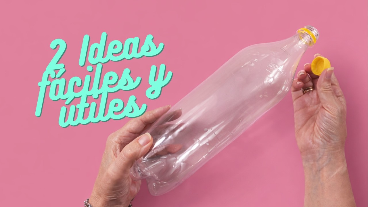 REUTILIZA las BOTELLAS de PLÁSTICO + IDEA con AROS de MADERA - Manualidades - DIY - Reciclaje