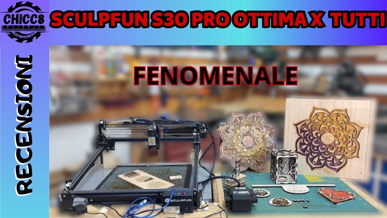 SCULPFUN S30 PRO😁PERFETTA😁PER TUTTI  X  TUTTI (#recensione #test #mandala)👍#sculpfun  #sculpfunlaser