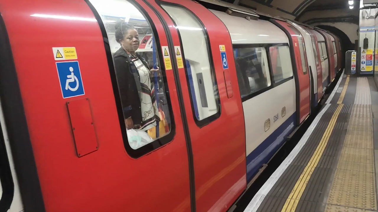 Walking down the staircase at Camden Town Station