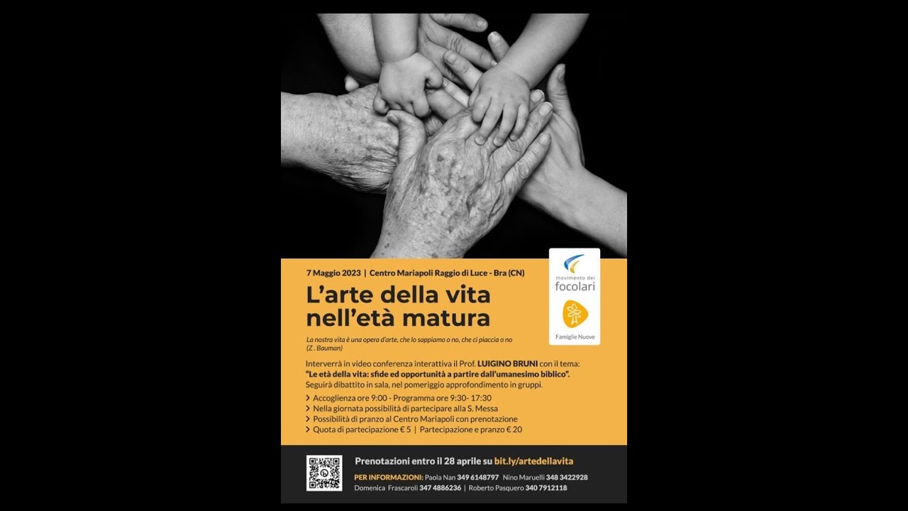 Prof Luigino Bruni, Le età della vita: sfide ed opportunità a partire dall'umanesimo biblico