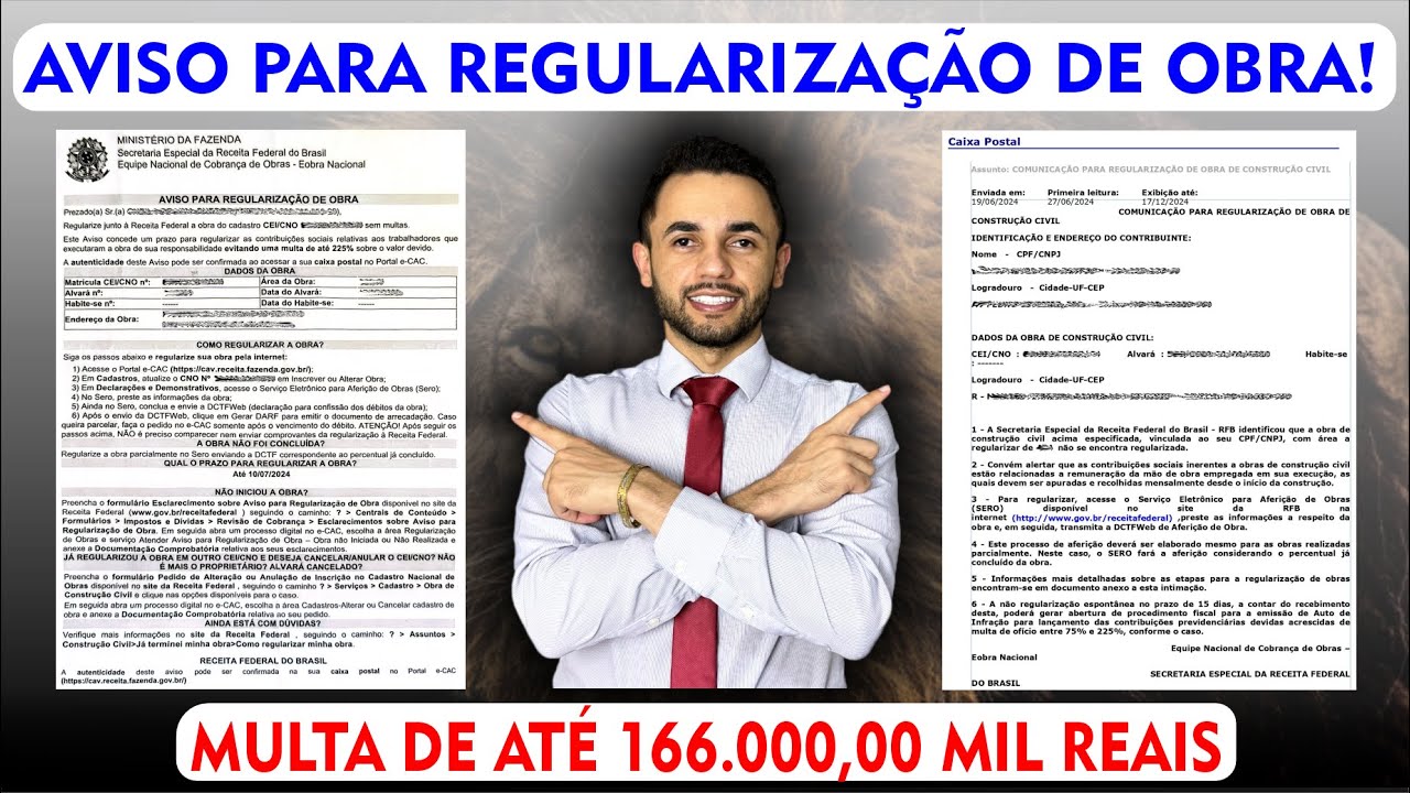 🔴 NOTIFICAÇÃO DE REGULARIZAÇÃO DE OBRA DA RECEITA FEDERAL