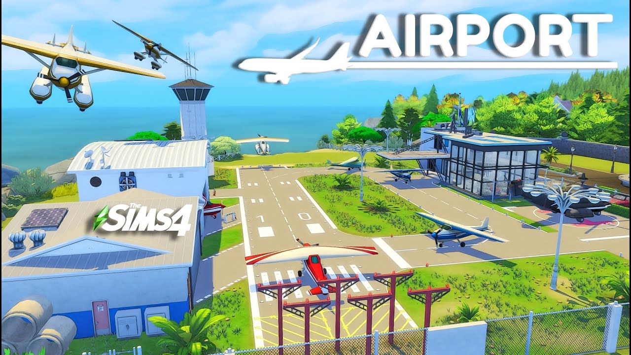 AIRPORT Sims 4 Build 🛫  | NO CC | Private Airport Sims 4 fast build
