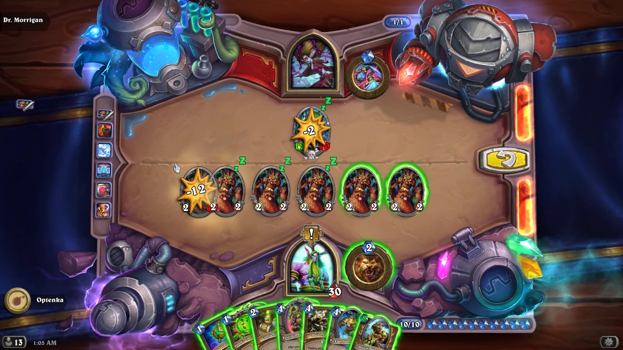 HearthStone Puzzles - Board Clear Puzzles, Dr. Morrigan walkthrough.