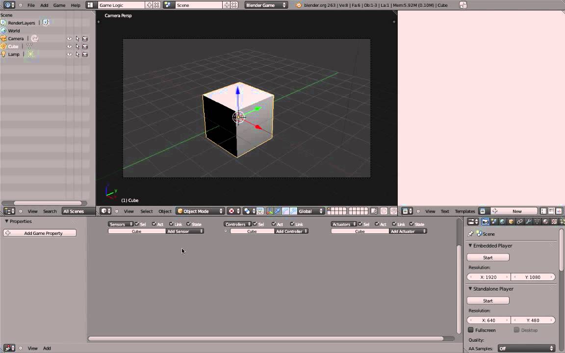 Blender Game Engine: Simple Logic Brick Programming