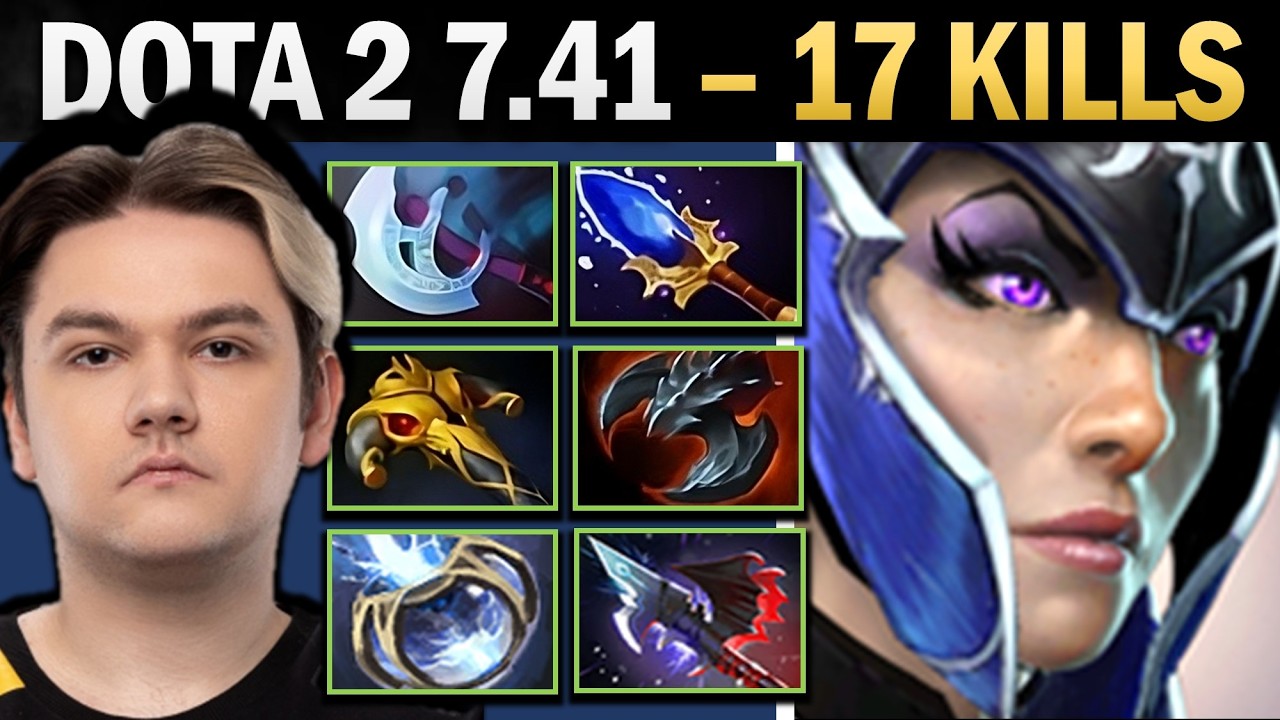 Luna with Aghanims and 17 Kills - Dota 7.41