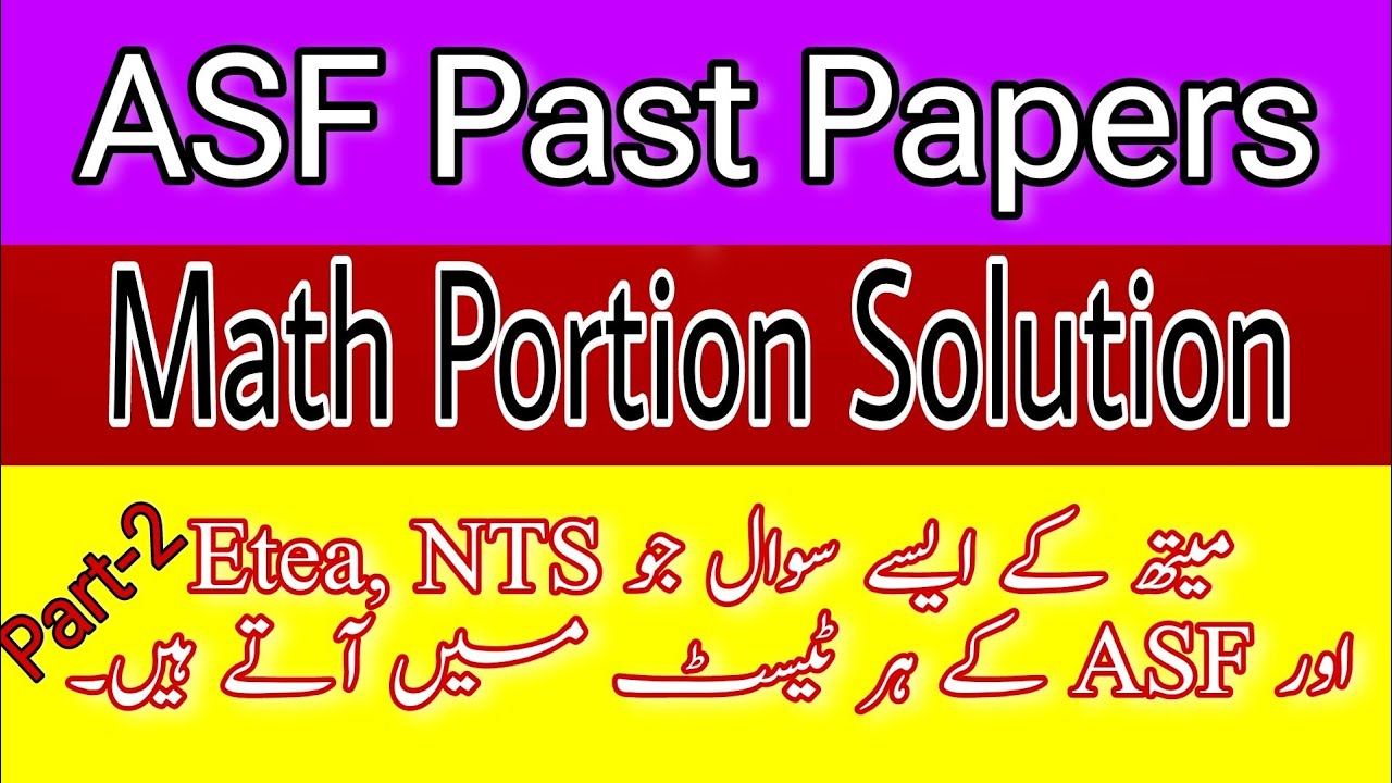ASF Test Preparation 2023//Math Portion Solution Part-2