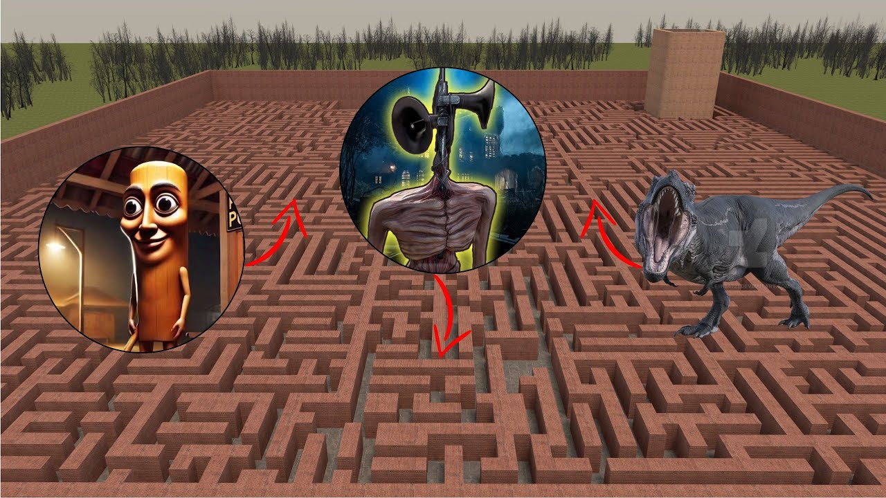 TUNG TUNG SAHUR VS SIREN HEAD VS TYRANNOSAURUS! In Garry's Mod