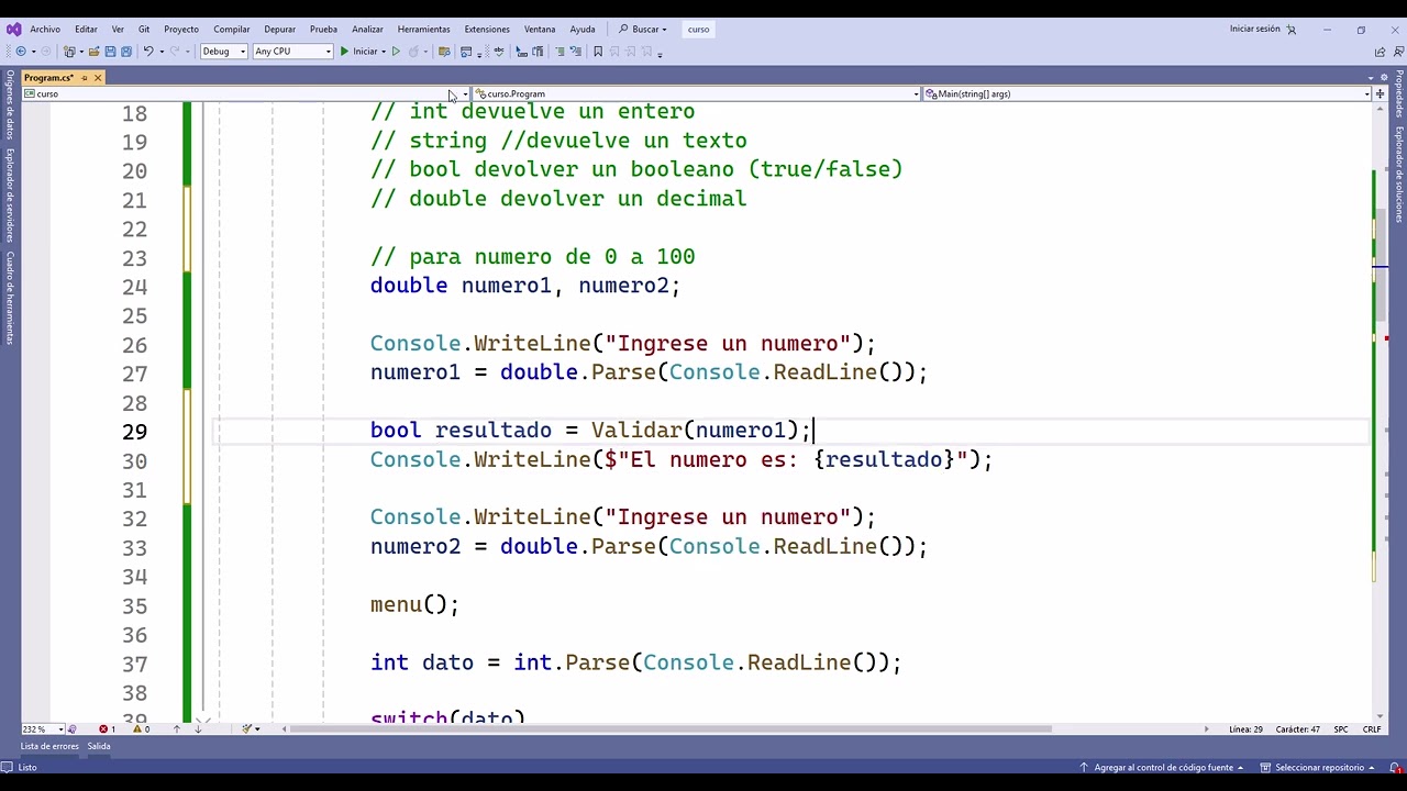 Curso de C#   Leccion 20 metodos  con valor bool de retorno en c#