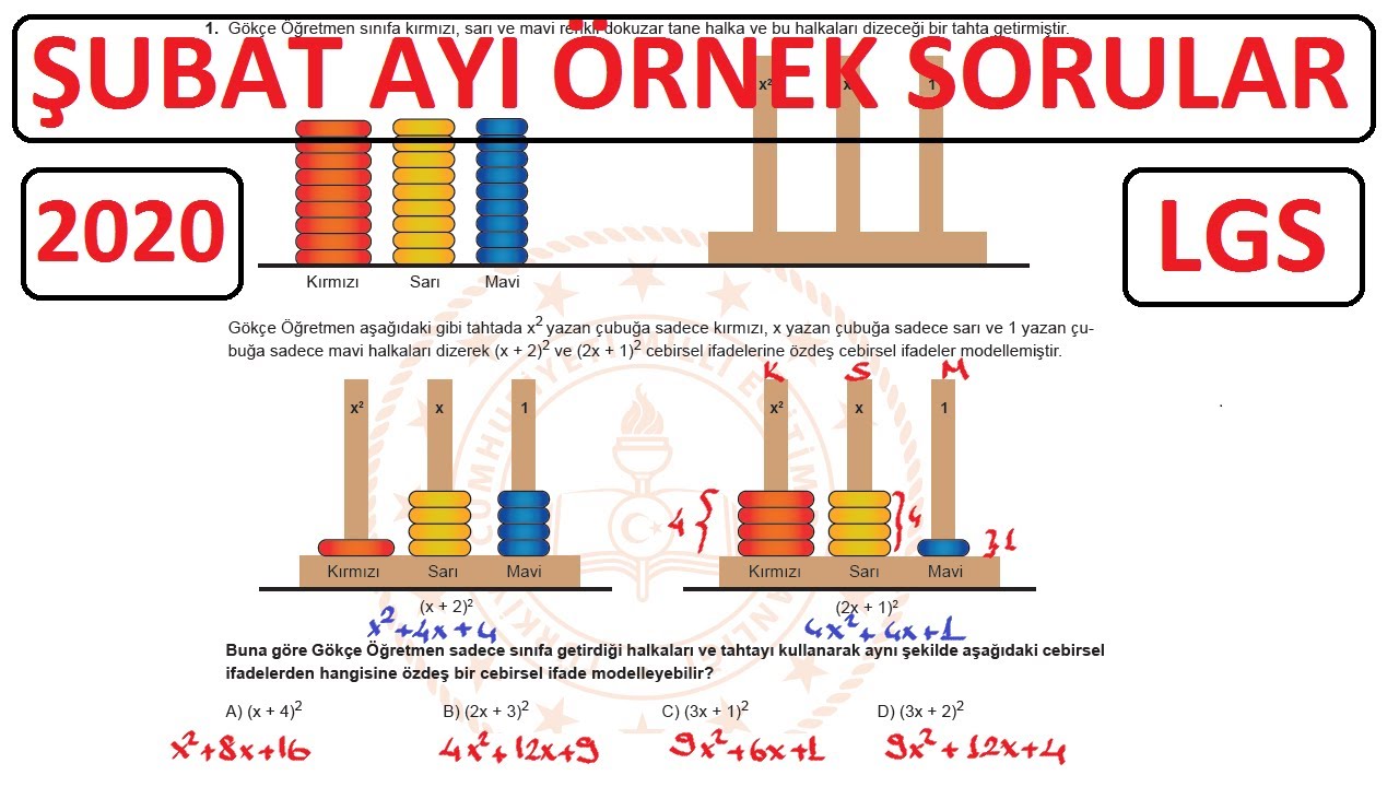 Şubat Ayı Örnek Sorular 2020 LGS