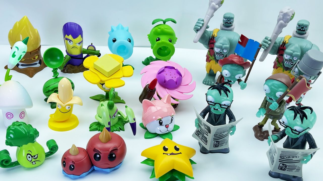 16 Min of Satisfaction Unboxing Plants vs. Zombies Toys Set Peashooter vs. Giant Zombies ｜植物大战僵尸玩具套装