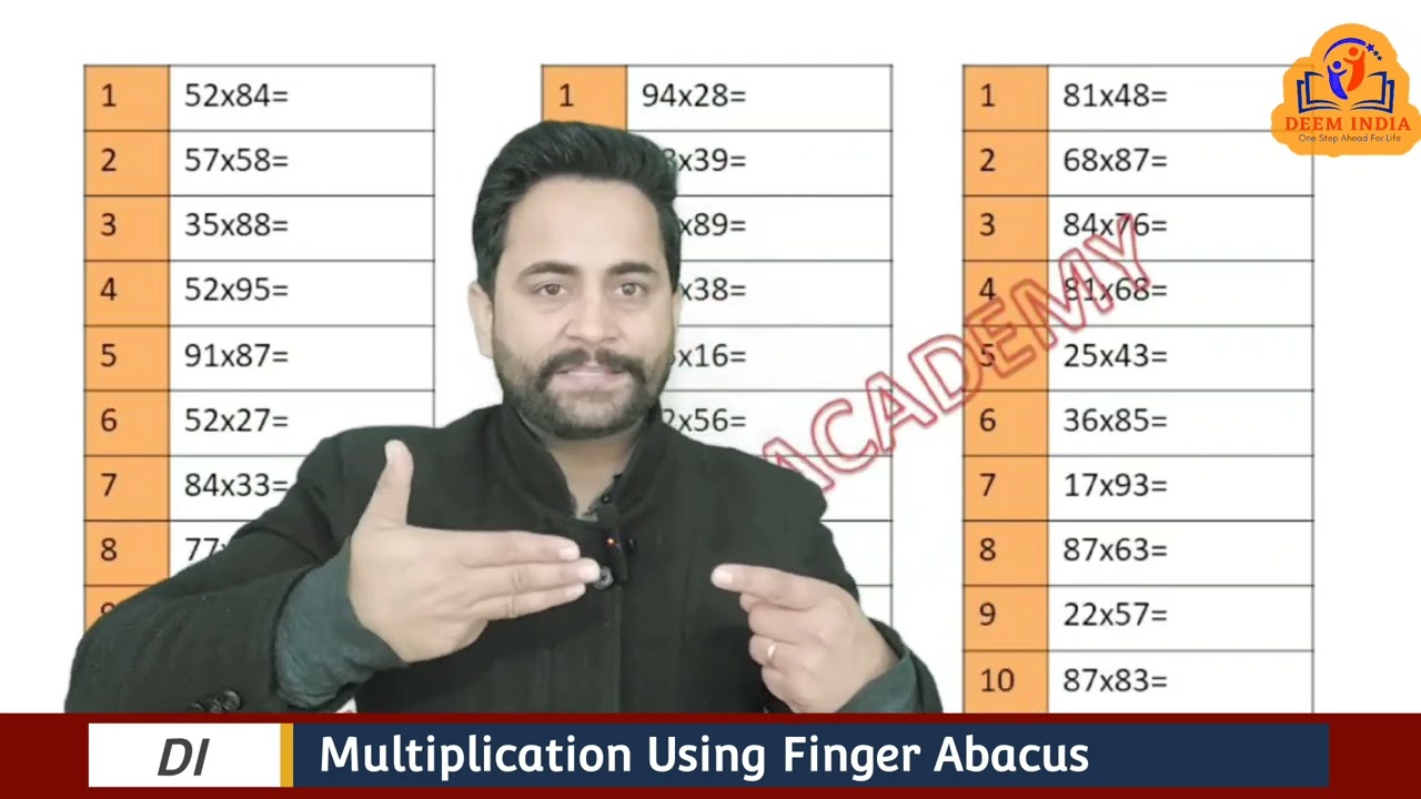 12. Double Digit Multiply Practice Using Finger Abacus||@deemindia2047