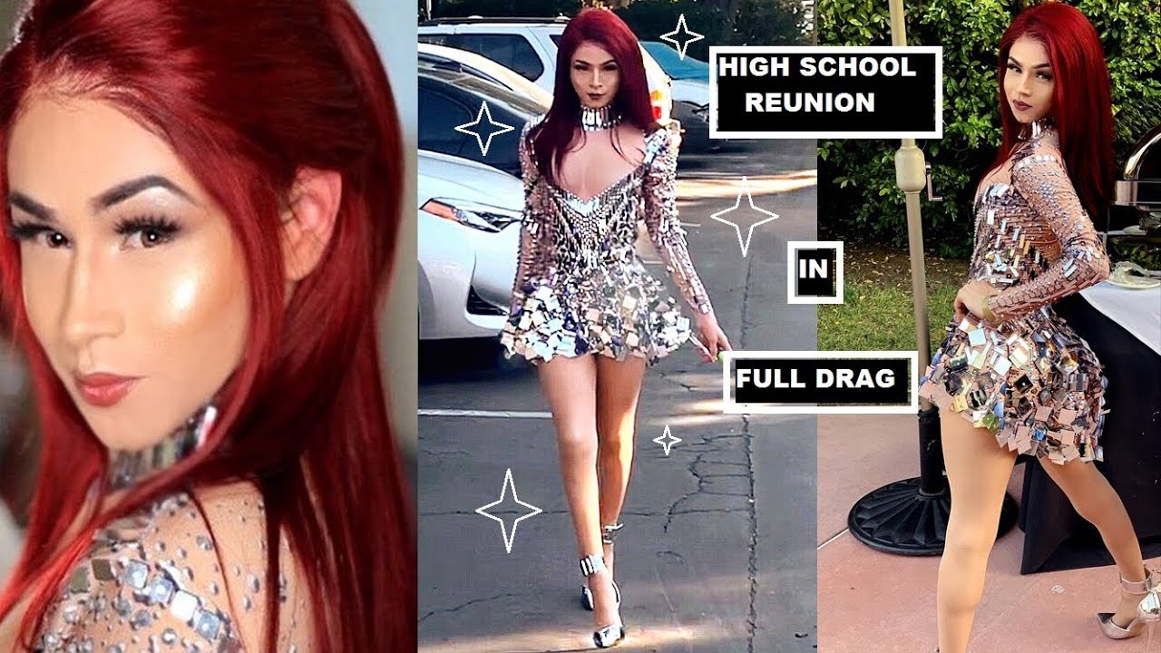 WENT TO MY HIGH SCHOOL REUNION IN FULL  DRAG | BOY TO GIRL TRANSFORMATION | ADRIAN HILLS
