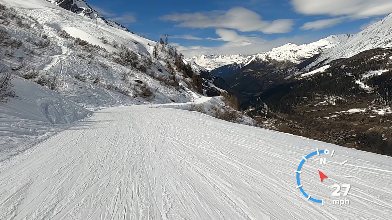 Up to 23MPH! Red Melezes & Red Chardons GoPro HD POV – Tignes Resort Skiing – Apr 2023