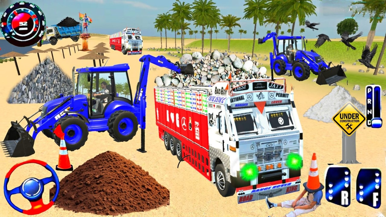 Live Gta 5 Truck Stuck In Sea  Tractor and Thar Dj Rescue the Truck DJ from sea #gaming #dumper