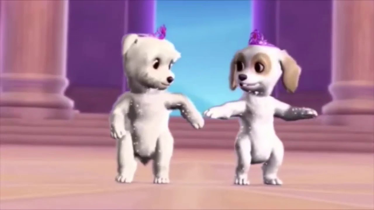 Barbie & The Diamond Castle dogs dancing
