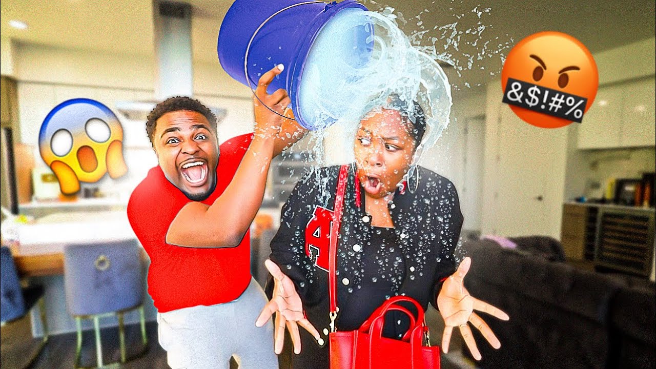 Making My GIRLFRIEND Get FULLY DRESSED Then DUMPING WATER On HER PRANK (HILARIOUS)